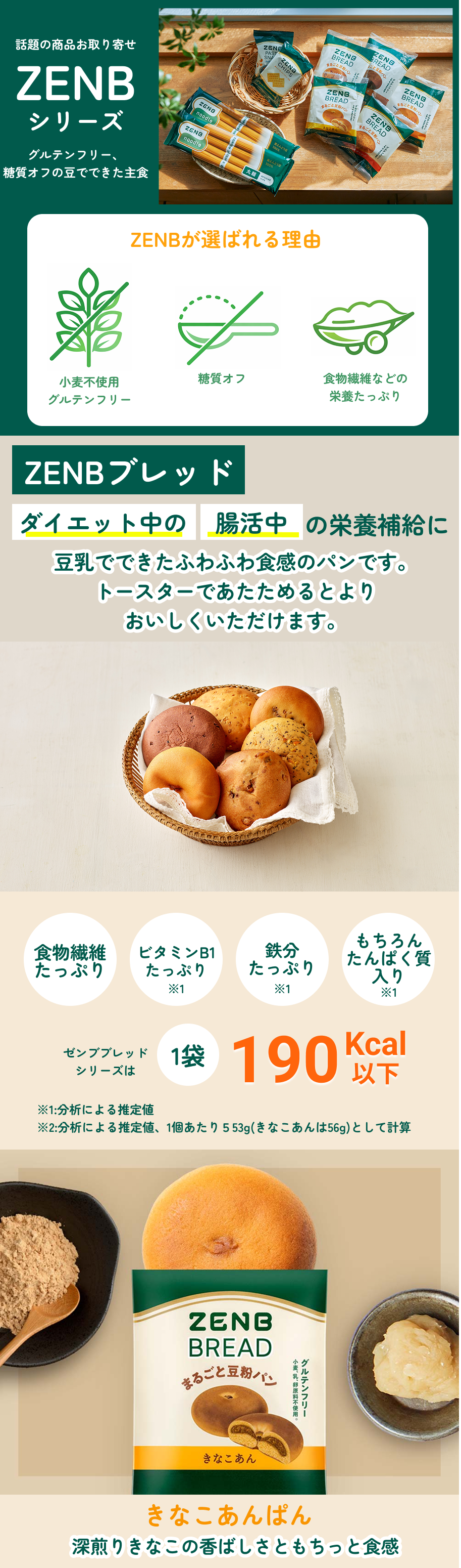 きなこぱんさま 専用 フレスタスマイルネット / BREADきなこあん（1個）【ZENB】